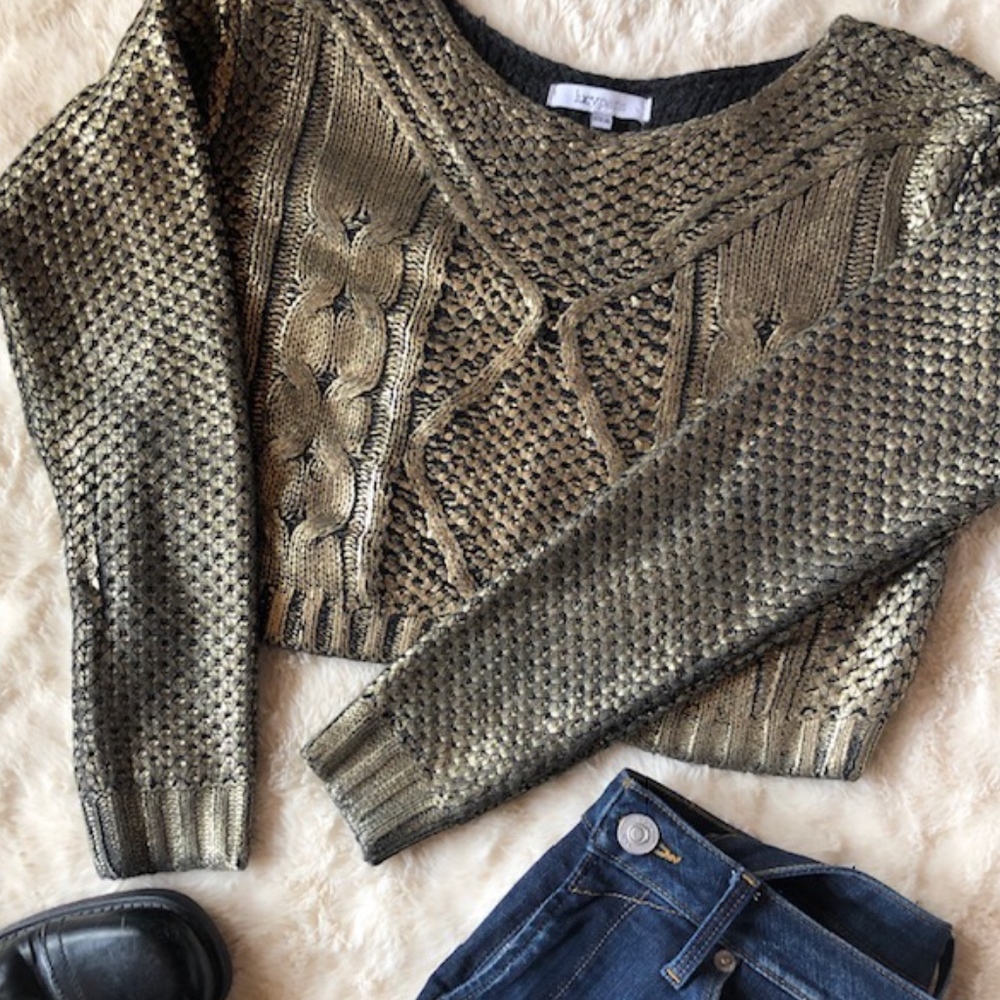 Lucy Paris Gold & Black Crop Top